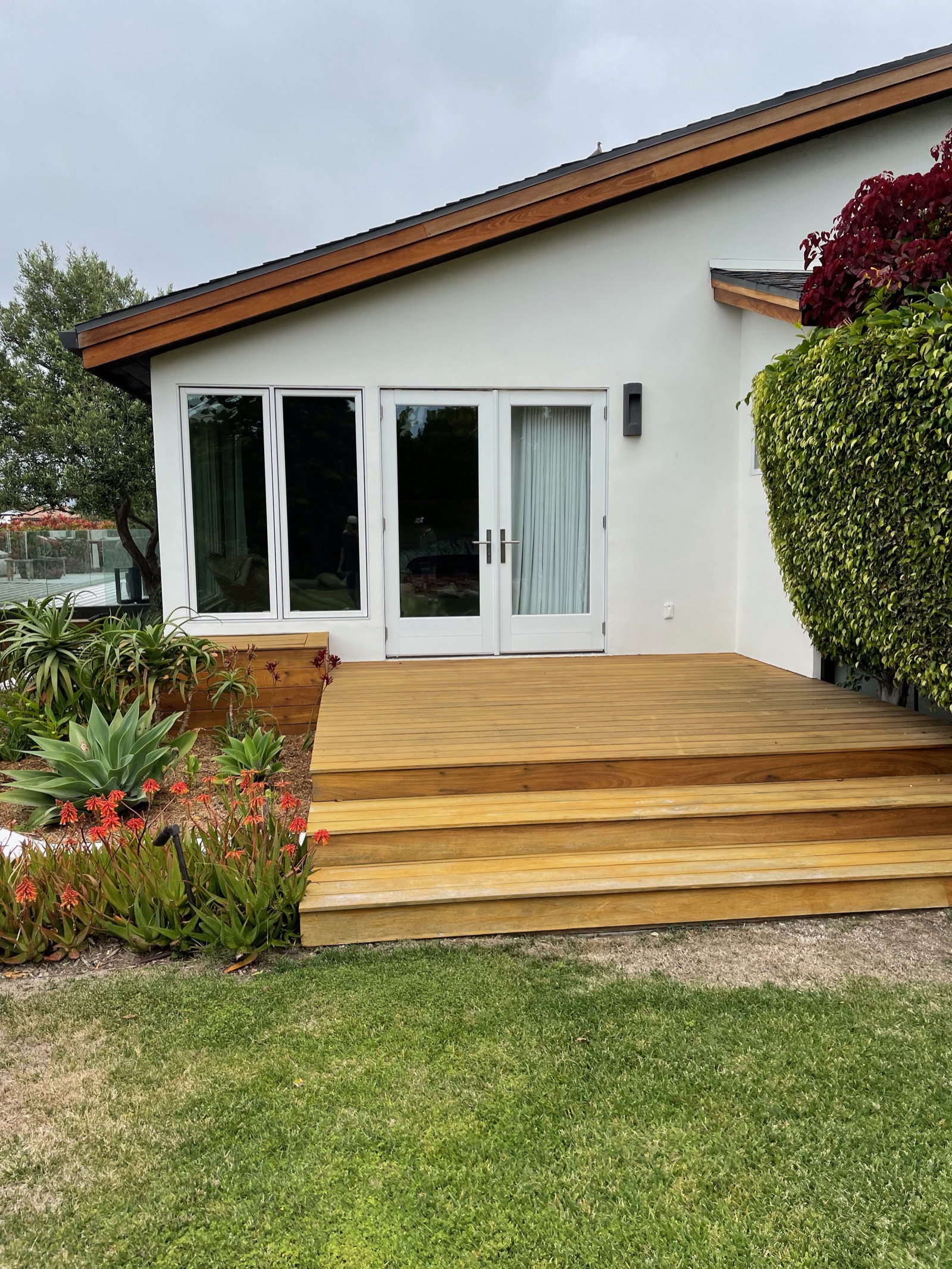 Modern deck with landscaping
